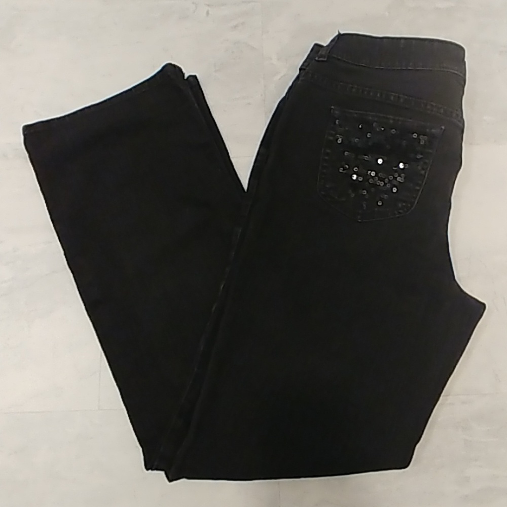 Chicos Black Jeans w Sequins